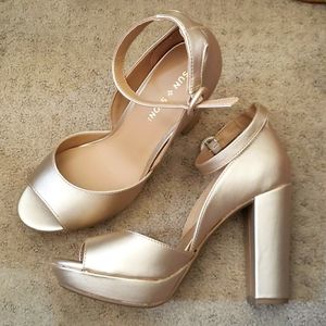 Gold strappy heels
